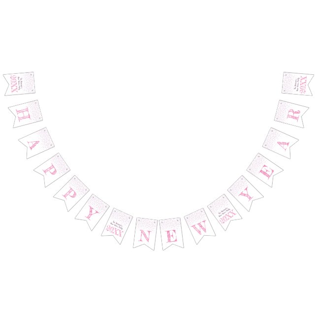 Happy New Year party rose pink champagne Bunting (All)