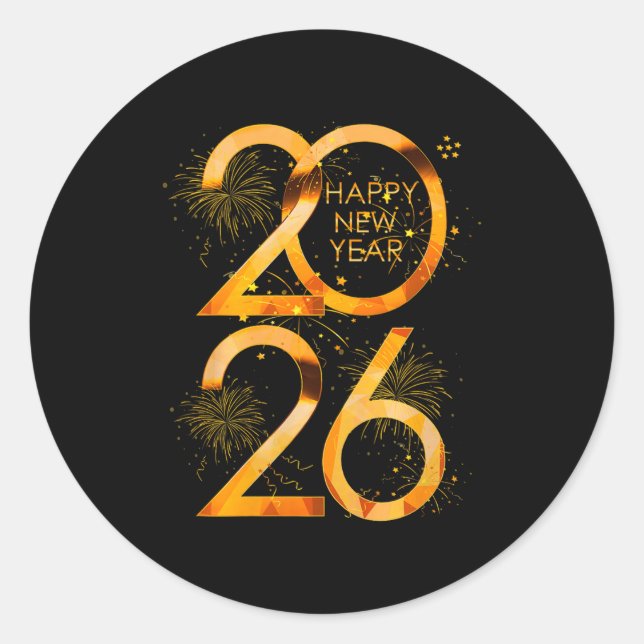 Happy New Year Party Supplies 2026 Family Matching Classic Round Sticker (Front)