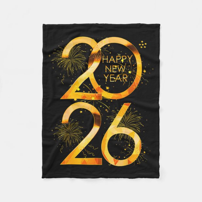Happy New Year Party Supplies 2026 Family Matching Fleece Blanket (Front)