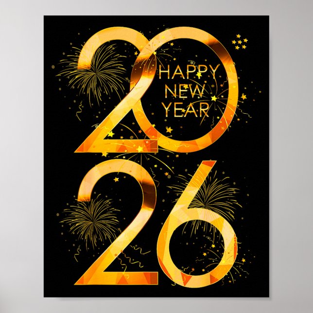 Happy New Year Party Supplies 2026 Family Matching Poster (Front)