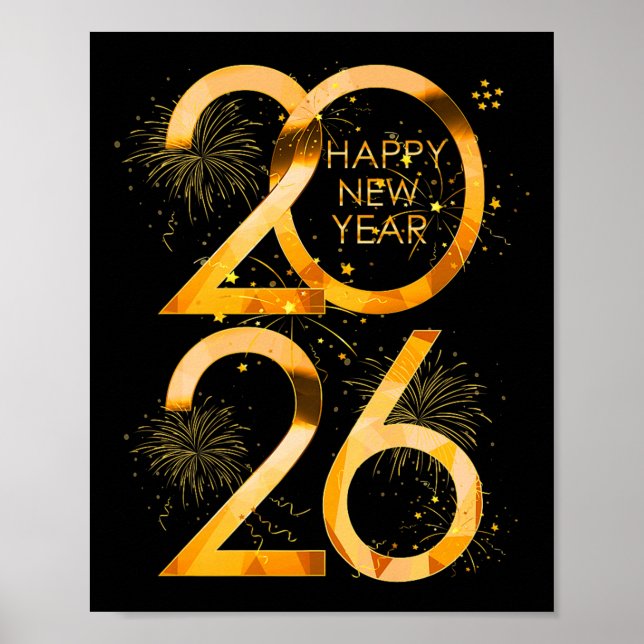 Happy New Year Party Supplies 2026 Family Matching Poster (Front)