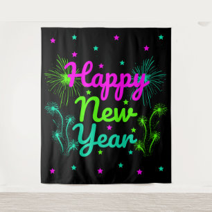 Happy New Year Party Tapestry