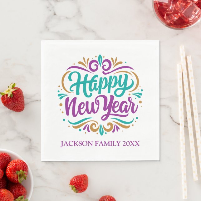 Happy New Year Personalised Napkin (Insitu)