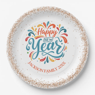 Happy New Year Personalised Paper Plate
