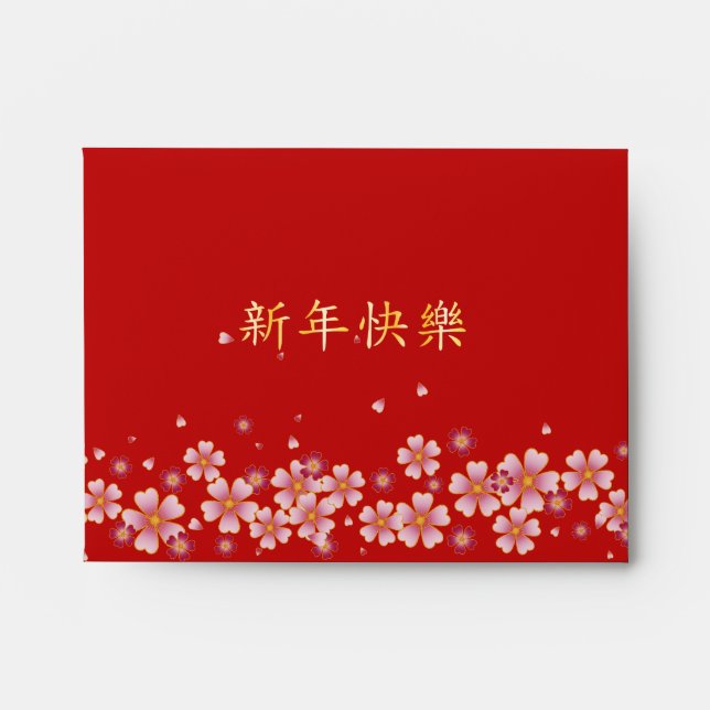 "Happy New Year" Personalised Red Chinese New Year Envelope (Front)