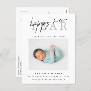 Happy New Year Photo Birth Holiday Postcard