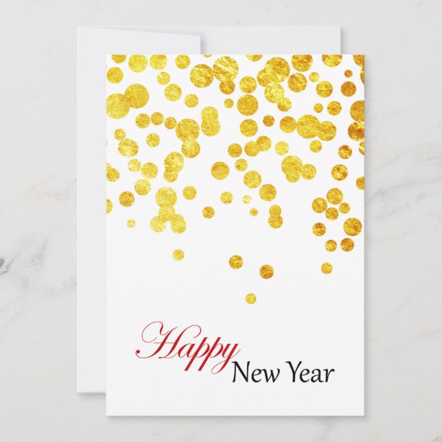 Happy New Year Photo Card | Lucky Gold Coins (Front)