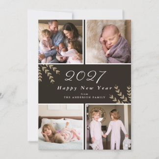 Happy New Year Photo Collage Holiday Card