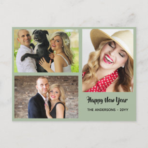 Happy New Year - PHOTO COLLAGE - Personalised 2 Holiday Postcard