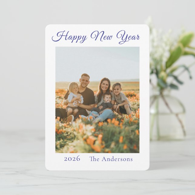 Happy New Year Photo Holiday Card (Standing Front)
