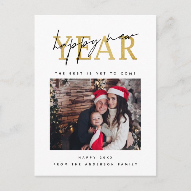 Happy New Year Photo Postcard (Front)