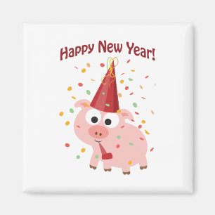Happy New Year Pig Magnet