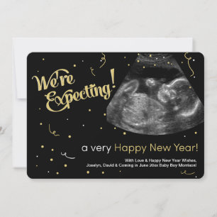Happy New Year Pregnancy Announcement Card