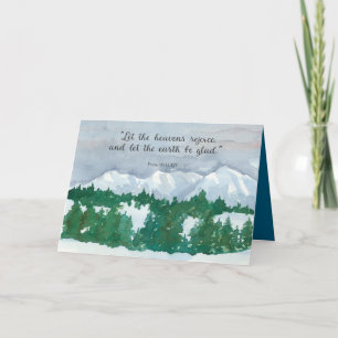 Happy New Year Psalms 96:11 Snowy Mountains Card