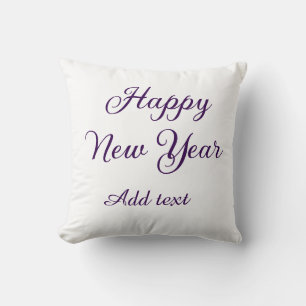 Happy new year purple calligraphy simple minimal cushion