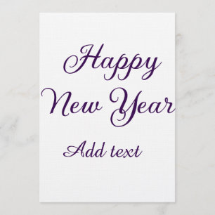 Happy new year purple calligraphy simple minimal invitation