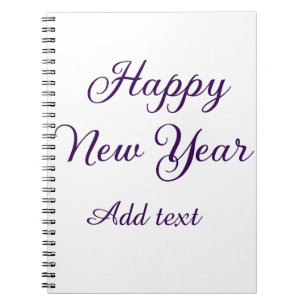 Happy new year purple calligraphy simple minimal notebook