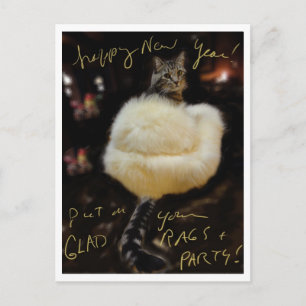 Happy New Year!  Put on your glad rags and party! Holiday Postcard