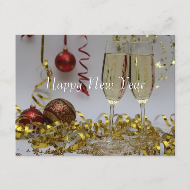 Happy New Year Quote With White Text Holiday Postcard (Front)