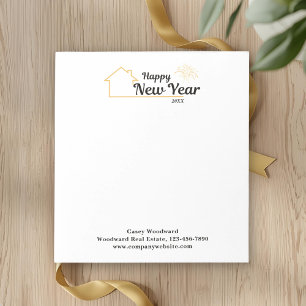 Happy New Year Real Estate Promotional Budget Notepad