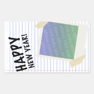 happy new year rectangular sticker