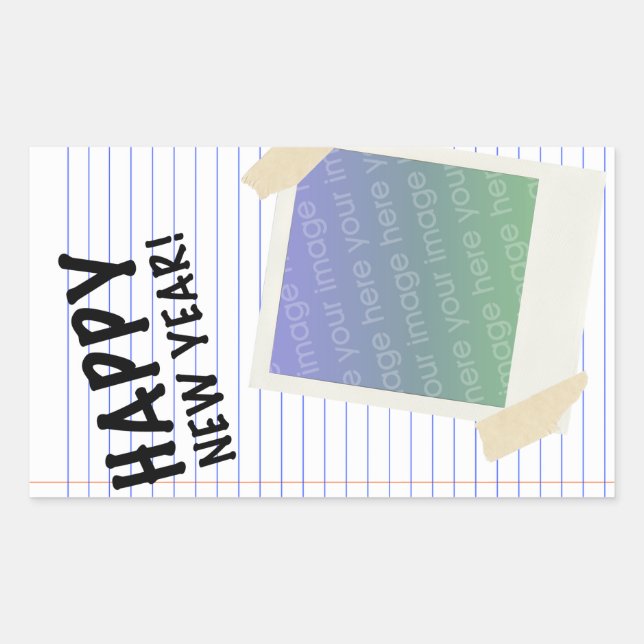 happy new year rectangular sticker (Front)