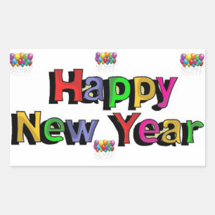 Happy New Year Rectangular Sticker