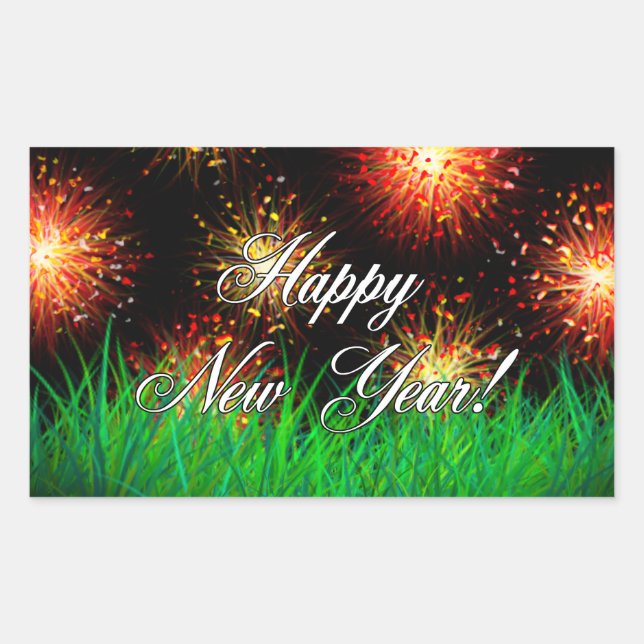 Happy New Year! Rectangular Sticker (Front)