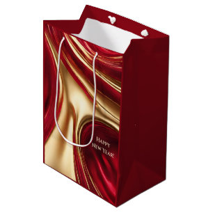 Happy New Year-Red and Gold- Medium Gift Bag