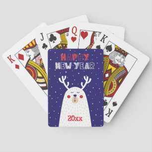 Happy New Year/Reindeer Design/Playing Cards