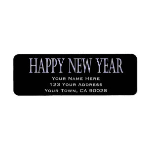 happy new year return address label