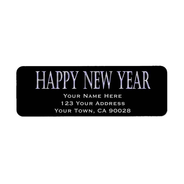happy new year return address label (Front)