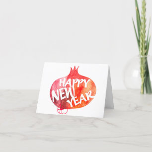 Happy New Year Rosh Hashana Pomegranate Art Card