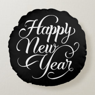 Happy New Year Round Cushion