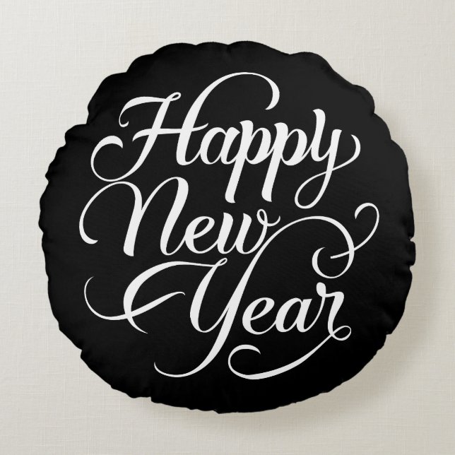 Happy New Year  Round Cushion (Front)