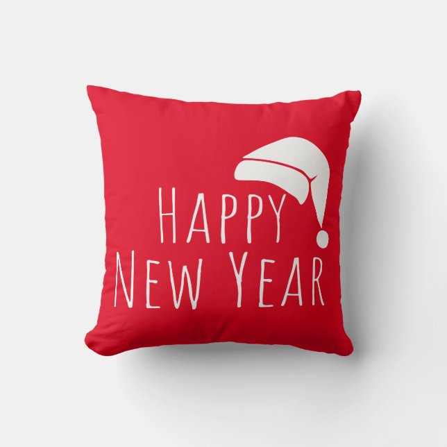 Happy New Year Santa Hat Cushion (Front)