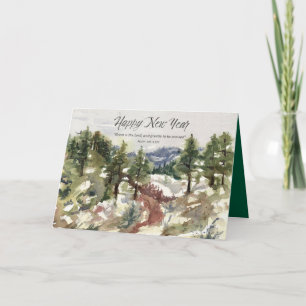Happy New Year Scripture Psalm 145 Winter Desert Card