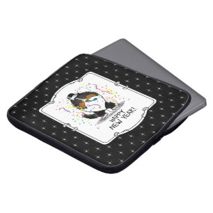 Happy New Year Shetland Sheepdog (tri color) Cute Laptop Sleeve
