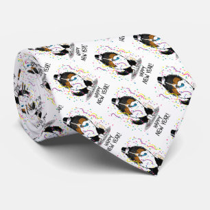 Happy New Year Shetland Sheepdog (tri colour) Cute Tie