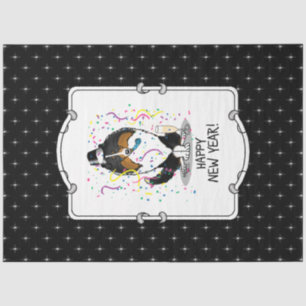Happy New Year Shetland Sheepdog (tri colour) Cute Tissue Paper