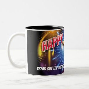 HAPPY NEW YEAR - Shortbread, Whisky and Black Bun Two-Tone Coffee Mug