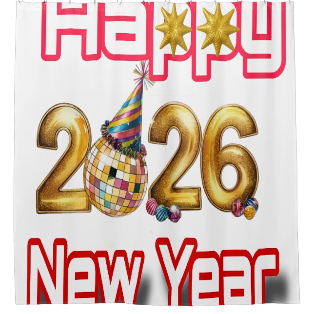 Happy New year  Shower Curtain (Front)