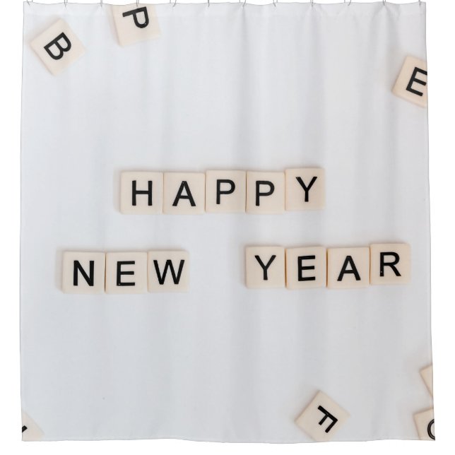 HAPPY NEW YEAR SHOWER CURTAIN (Front)