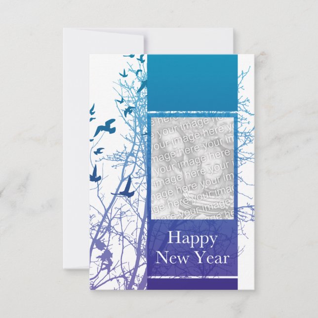 happy new year (sihouscreen) invitation (Front)