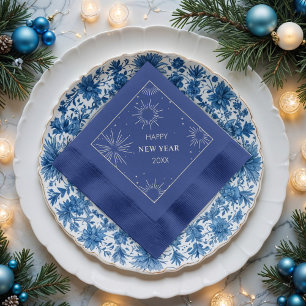 Happy New Year Silver Foil Napkins