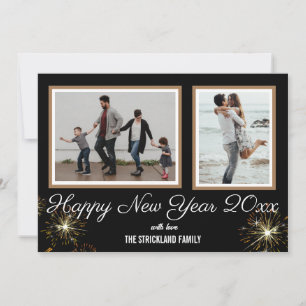Happy New Year   Simple Photo Overlay Holiday Card