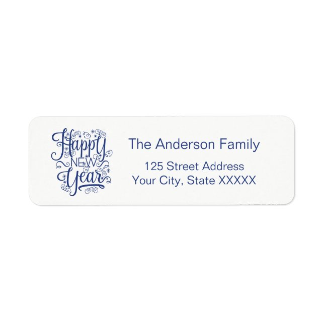 Happy New Year | Simple Return Address Label (Front)