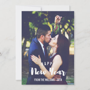 Happy New Year Sketched Personalised Photo Holiday Card