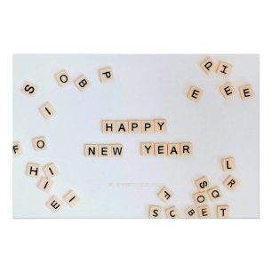 Happy New Year SlipperyJoe's several letter tiles  Poster