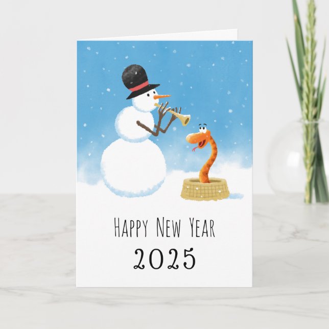 Happy New Year Snake Chinese Lunar Zodiac 2025 Card (Front)